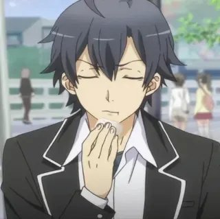 🍺 Hachiman Hikigaya My Teen Romantic Comedy SNAFU Anime, Essen, Snack, Charakter, Mann, Teenager whatsapp sticker