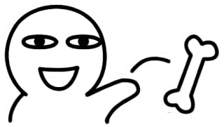 🦴 cartone animato, osso, personaggio telegram sticker