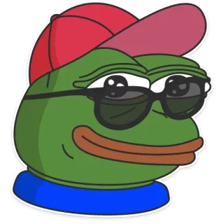 😎 Pepe the Frog pepe, frog, sunglasses, hat, cool telegram sticker