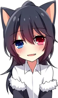 😊 Anime, Kawaii, Lindo, Chica, Lobo, Neko whatsapp sticker