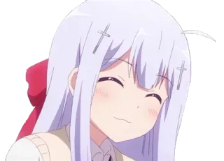 😊 Gabriel White Tenma Gabriel DropOut anime, ragazza, sorridente, carina, angelo telegram sticker