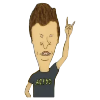 🤘 Butthead Beavis and Butthead AC/DC beavis and butthead, cartoon, acdc, rock and roll, tv show telegram sticker