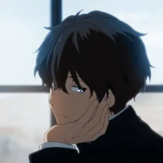 〰️ anime, boy, sad, pensive, character, art, illustration telegram sticker