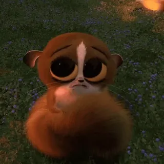😚 Mort Madagascar lemur, mort, cute, sad, cartoon whatsapp sticker