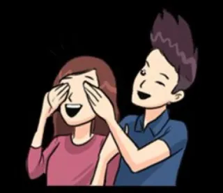 🙈 การ์ตูน, ความรัก, คู่รัก, ยิ้ม, น่ารัก, ความสัมพันธ์, โรแมนติก telegram sticker