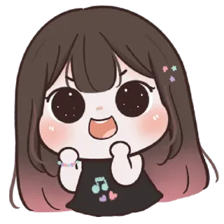 🌈 słodkie, kawaii, kreskówka, dziewczyna, chibi, naklejka telegram sticker