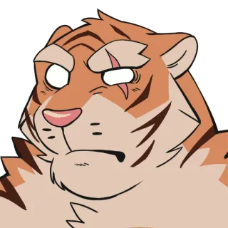 🤨 tigre, peludo, animal, desenho animado, adesivo, animal, personagem telegram sticker