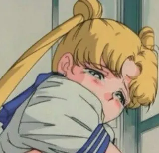 😣 Sailor Moon sailor moon, anime, crying, sad, cartoon whatsapp sticker