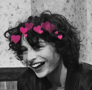 🎸 cuori, sorridente, persona, bianco e nero telegram sticker