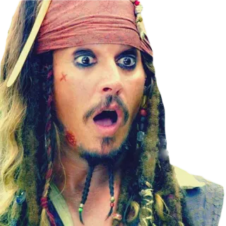 😲 Jack Sparrow Pirates of the Caribbean 잭 스패로우, 해적, 조니 뎁, 캐리비안의 해적, 캐릭터 whatsapp sticker