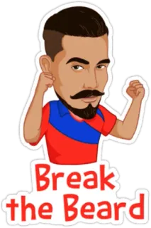 🏏 Break the Beard Bart, Pause, Cartoon, Mann, Sticker telegram sticker