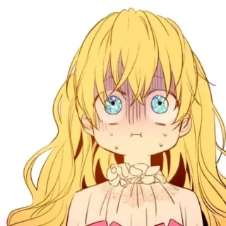 😶 Anime, Mädchen, Cartoon, Blond, Süß, Charakter whatsapp sticker