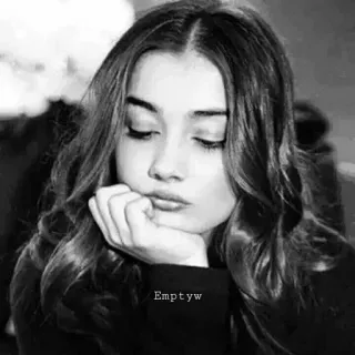 🥀 Emptyw портрет, женщина, девушка, черно-белое, лицо telegram sticker