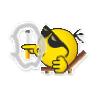 😎 Emoji, Súng, Xã hội đen, Thuốc lá, Hút thuốc, Ngầu telegram sticker