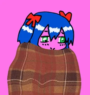 💤 Anime, Desenho animado, Personagem, Garota, Fofo, Cobertor whatsapp sticker