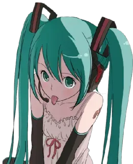 😛 Hatsune Miku animé, vocaloid, miku, hatsune miku, mignon, fille, chanteuse virtuelle telegram sticker