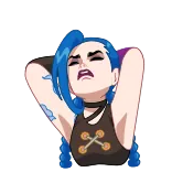 π Jinx Arcane jinx, arcane, league of legends, capelli blu, personaggio telegram sticker