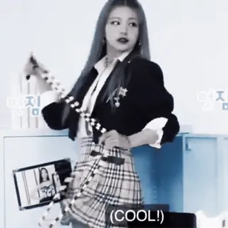 🕹 (COOL!) cool, coreano, K-pop, moda, gonna, divisa scolastica telegram sticker