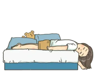 💤 잠, 침대, 만화, 피곤한, 휴식, 휴식 whatsapp sticker