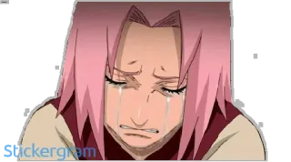 😭 Sakura Naruto animé, pleurer, triste, larmes, Sakura Haruno telegram sticker