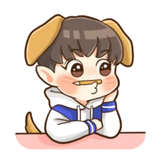 🙂 desenho animado, cachorro, fofo, personagem, ilustração, animal, kawaii telegram sticker