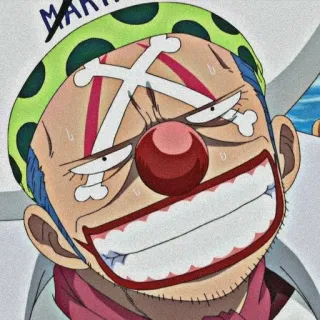 🤡 Buggy One Piece バギー, ワンピース, アニメ, 海賊, ピエロ telegram sticker