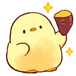 🍠 цыпленок, батат, милый, каваий, животное, птица, еда telegram sticker