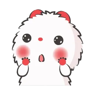 😲 mignon, autocollant, kawaii, dessin animé, duveteux, adorable whatsapp sticker