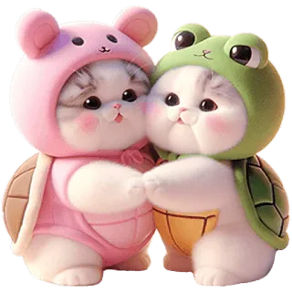 💃 mignon, chats, chatons, animaux, tortue, grenouille whatsapp sticker
