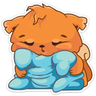 💤 잠자는, 동물, 만화, 귀여운, 베개, 편안한 telegram sticker