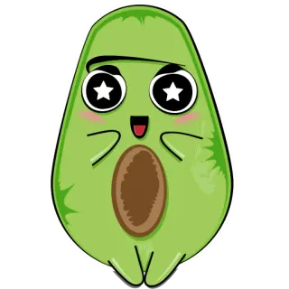 ☺️ Avocat, Kawaii, Mignon, Nourriture, Sticker, Dessin animé telegram sticker