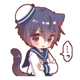 🍓 anime, desenho animado, menino gato, fofo, uniforme de marinheiro telegram sticker