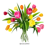 💐 fiori, tulipani, bouquet, vaso, floreale, primavera, colorato whatsapp sticker