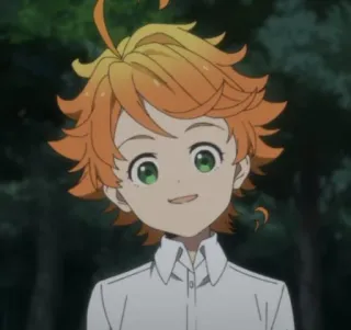 ⛓ Emma The Promised Neverland Anime, Emma, The Promised Neverland, Personaje, Sonriendo, Niño telegram sticker