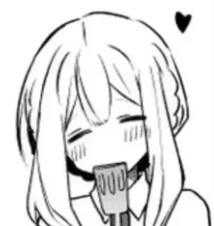 😘 Anime, Gadis, Mikrofon, Hati, Kartun telegram sticker