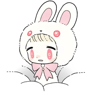 😬 thỏ, dễ thương, kawaii, anime, hoạt hình, thỏ, động vật telegram sticker