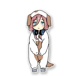 🐶 anime, anjing, imut, onesie, kartun whatsapp sticker