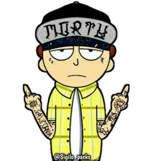 🖕 TURTH Cartoon, Gang, Doigt d'honneur, Offensant, Tatouages telegram sticker