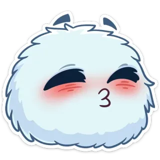 😚 毛茸茸, 可爱, 卡通, 亲亲, 嘟嘴 telegram sticker