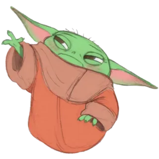 👶 Grogu The Mandalorian Grogu, Baby Yoda, The Mandalorian, Star Wars, beleidigende Geste, Stinkefinger whatsapp sticker
