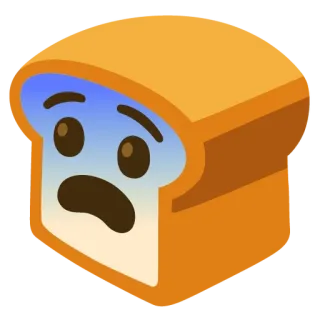 🍞 roti, emoji, makanan, takut, cemas telegram sticker