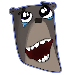 😫 animal, bear, crying, sad, emotions, cartoon, illustration telegram sticker