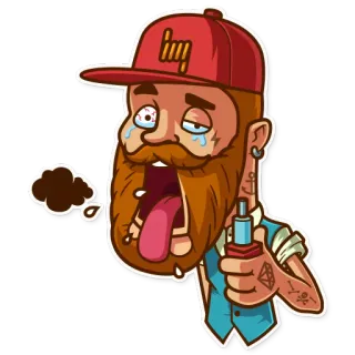 😲 Vape, Cartoon, Défoncé, Malade, Ivre whatsapp sticker
