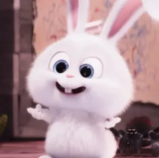 🐰 Snowball The Secret Life of Pets coelho, fofo, animal, desenho animado whatsapp sticker