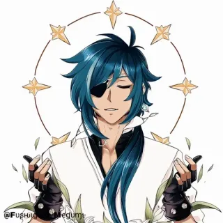 🔲 Kaeya Genshin Impact ガイア, 原神, アニメ, ゲーム, キャラクター telegram sticker