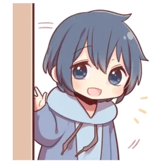🌟 Chibi, Anime, Kreskówka, Kawaii, Słodki, Chłopak, Pozdrowienie telegram sticker