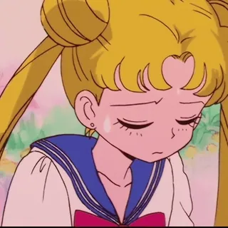 🌙 Sailor Moon Anime, Cartoon, Zeeman, Maan, Verdrietig telegram sticker