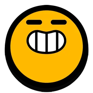 😆 表情符号, 黄色, 脸, 表情, 卡通 telegram sticker