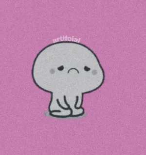 🌸 sad, cartoon, cute, character, blob, emotional telegram sticker