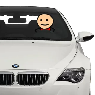 🚗 車, ステッカー, 自動車, フロントガラス, 蝶ネクタイ, 運転, 笑顔 telegram sticker